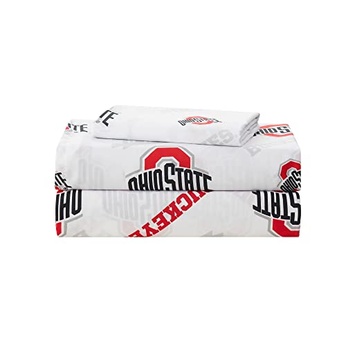 Ohio State Buckeyes Twin XL Sheet Set - NCAA Team Logo Bedding