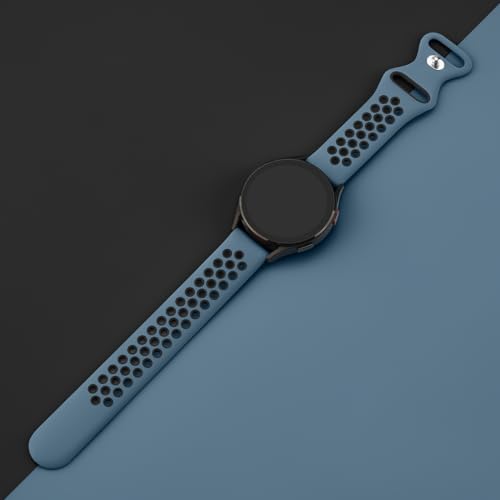 20mm Soft Silicone Sport Band for Garmin Forerunner 245/645 - Gray Blue-Black