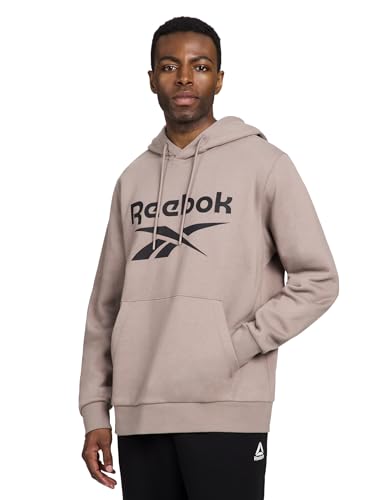 Reebok Cotton Fleece Hooded Sweatshirt - Small, Driftwood