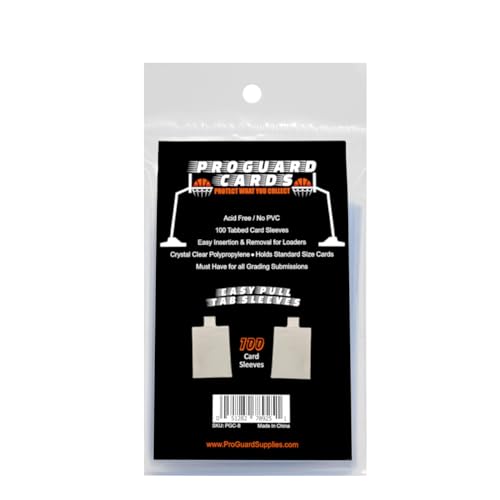 Tabbed Card Sleeves with Easy Pull Tab - 100 Pack for Top Loaders & Semi Rigid Holders