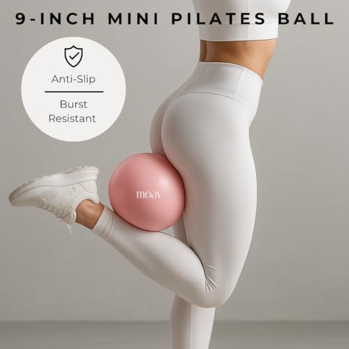MOAV Rosè Pilates Essentials Kit with 14-Inch Ring, Mini Ball, Resistance Bands & Pump