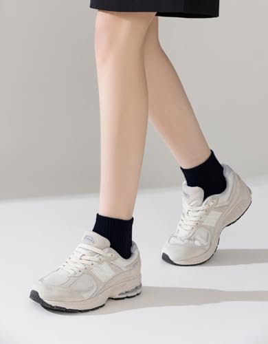 Cotton Ankle Socks for Women - Thin Running Socks, 5 Pairs (White & Black)