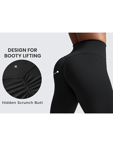 CRZ YOGA Secretsculpt 25-Inch Black Leggings Medium – High-Waist Workout Pants