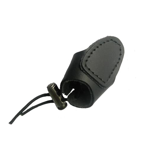 Soft Leather Archery Thumb Ring Protector - Black