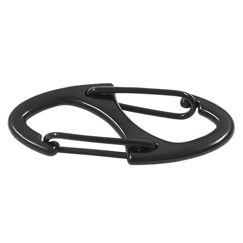 20 Pack Metal Snap Hooks - 1.6" Black Spring Clips for Camping