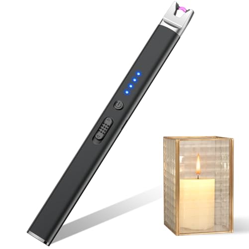 USB Rechargeable Electric Candle Lighter - Long Stem Arc Lighter - Black