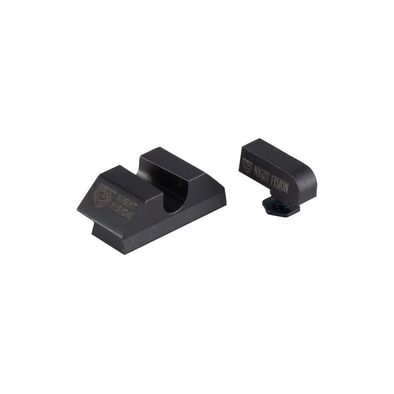 Night Fision Tritium Night Sight Set Compatible with Glock 17/17L/19/22-28/31-35/37-39/45, Yellow Front Ring, U Notch Blank Rear Sight