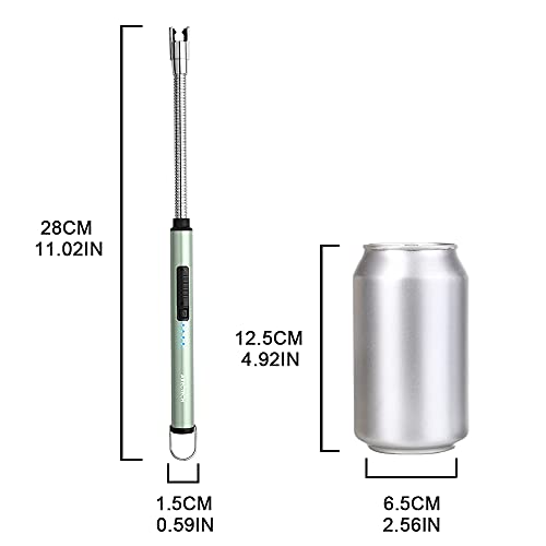 USB Rechargeable Electric Arc Candle Lighter - Flexible Neck - Green