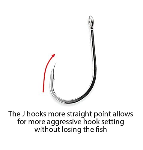 8/0 Jack Hammer J Hooks - Wide Gap Design for Live Bait