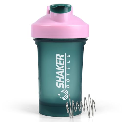 400ml Protein Shaker Bottle with Mixing Ball - Green