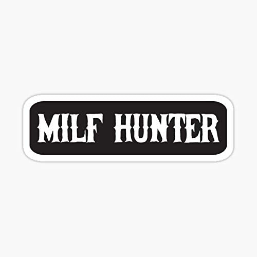 Funny Motorcycle Helmet Sticker - Milf Hunter Vinyl Decal 5 Inch