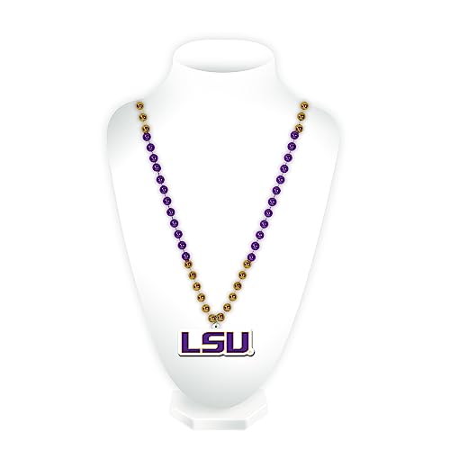 Mardi Gras Style Team Logo Beads - LSU Tigers - 21-Inch