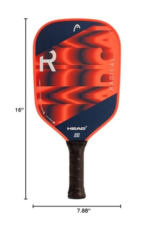 HEAD Radical Tour Grit Pickleball Paddle Orange/Black 4 1/8 inches