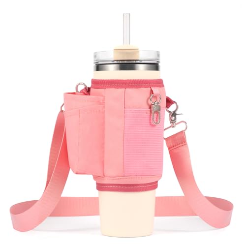 Insulated Crossbody Bag for Stanley 30 oz Tumbler - Pink