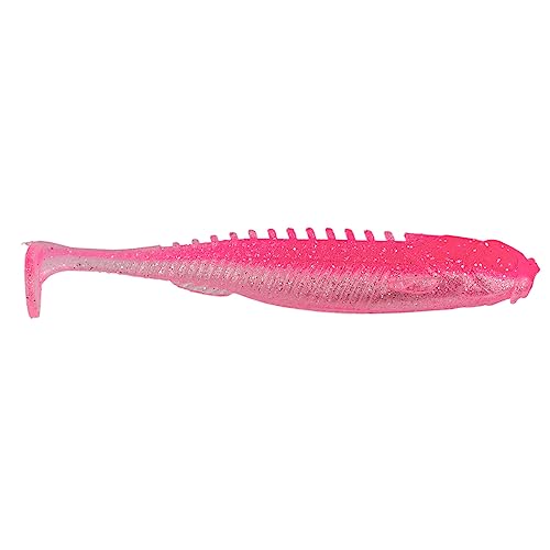 Pink Silver 4-inch Northland Tackle Eye Candy Paddle Shad Soft Plastic Minnow Bait for Walleye Fishing