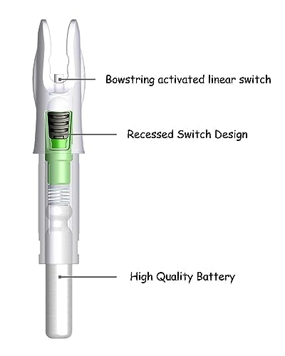 Lighted Arrow Nocks - 6PCS with ON/OFF Switch for Archery