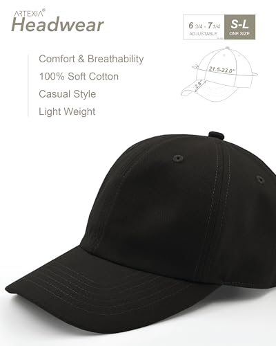 Unisex Baseball Cap - 100% Cotton Dad Hat - One Size / Black