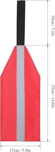 Kayak Safety Warning Flag with Reflective Strips - Red