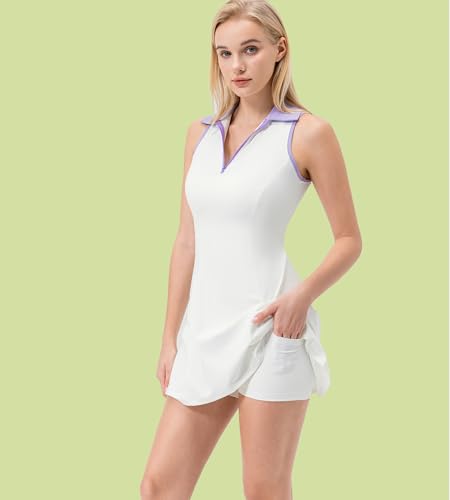 High Waisted Biker Shorts for Women with Pockets - White, Large
