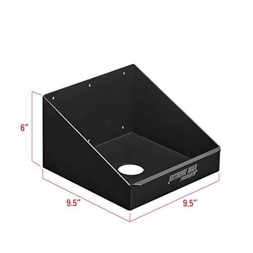 Extreme Max 5001.6128 Rag in a Box Wall-Mount Aluminum Dispenser Storage Rack Organizer for Enclosed Race Trailer, Shop, Garage, Storage - Black