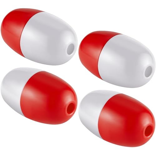 Lewtemi Crab Trap Floats, Anchor Buoy Red White - Pack of 4