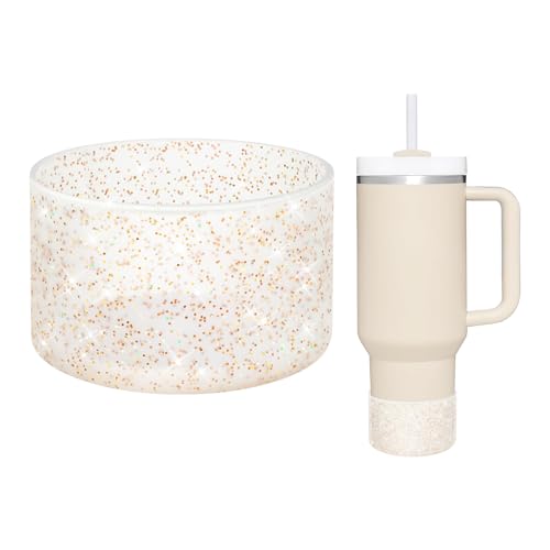 Bling Silicone Boot for Stanley Quencher 20-40oz & Hydro 12-24oz - Transparent Gold