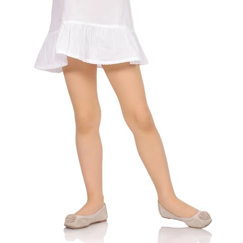 Ballet Tights for Girls - Ultra Soft Stretch Footed Leggings, 20den Skin Colored - Medium