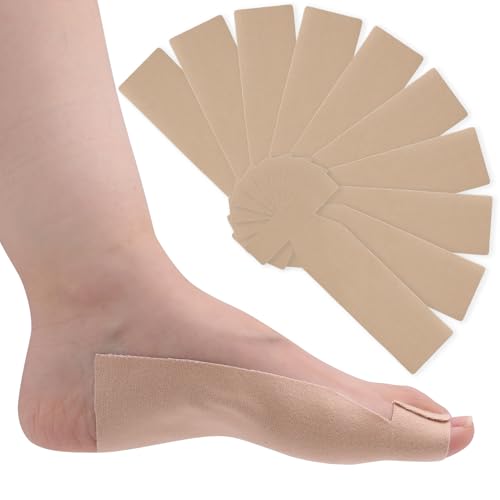 Kris-kikomy 10 Pack Turf Toe T-Straps 4x7.5 Inch Moleskin Splints for Big Toe Injuries