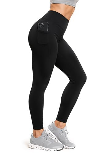Green Drop High Waist Herb-Infused Yoga & Gym Leggings for Women Large Black