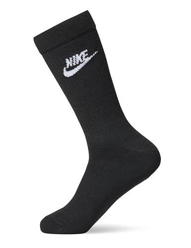 Nike Dri-FIT Everyday Essential Crew Socks Large Black/White Pack of 3