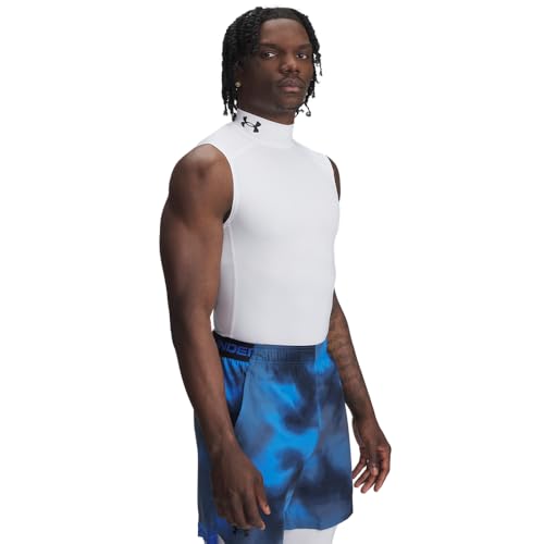 Under Armour HeatGear Armour Compression Sleeveless Mock Top Medium White/Black Men