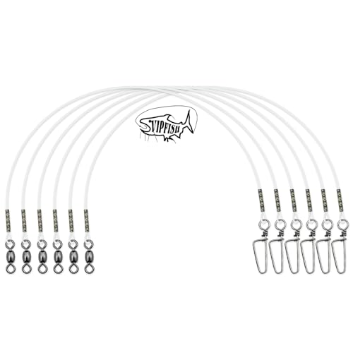 Fluorocarbon Fishing Leader with Swivel - 50LB, 20" Clear (6 Pack)