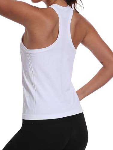 Seamless Women’s Racerback Athletic Tank Top - Medium White