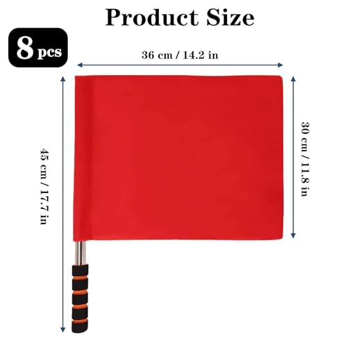 Referee Flags Set - 8 Pcs Volleyball Line Judge Flags with Sponge Handle