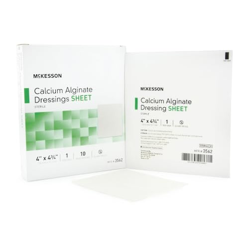McKesson Calcium Alginate Wound Dressing 4x4.75in 10 Pack | Absorbent, Gel, Non-Stick