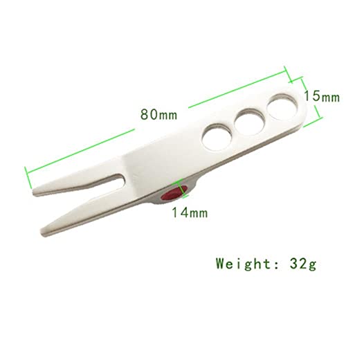 Silver Golf Ball Fork Divot Repair Tool - Compact & Durable
