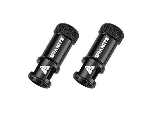 Granite Juicy Nipples Presta Valve Core Remover Caps (Black)