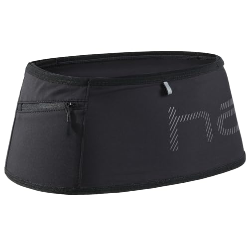No-Bounce Hydration Running Belt - Black, Medium | 500ml Flask, Zip Pocket