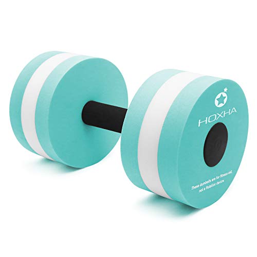 Aquatic Exercise Dumbbells - 2 Pcs EVA Foam Pool Weights - Cyan