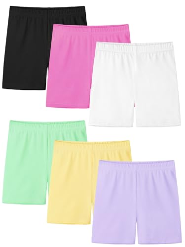 Toddler Girls Biker Shorts - Solid Bike & Dance Safety Shorts - 11-12 Years - Black, White, Mint, Light Purple, Rose, Light Yellow