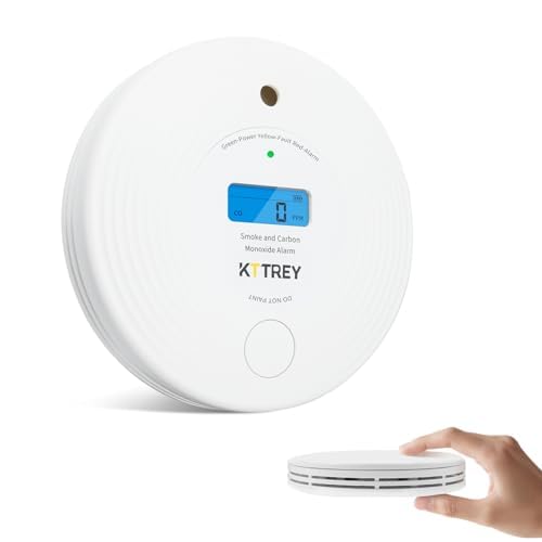 Smoke and Carbon Monoxide Detector, 10 Year Battery Operated Combo Smoke Alarm and CO Monitor with Digital Display and LEDs, Portable Combination Detector for Home and Travel