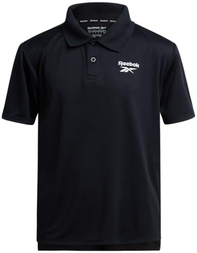 Boys Short Sleeve Golf Polo Shirt - Black, Size 8