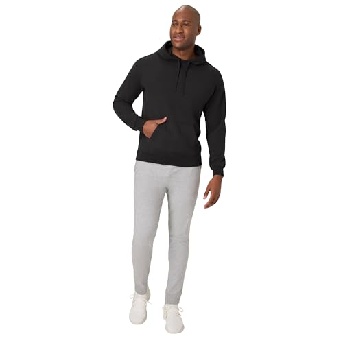 Hanes Men’s Originals Fleece Hoodie Garment Dyed Black (Medium) – Unisex Sweatshirt