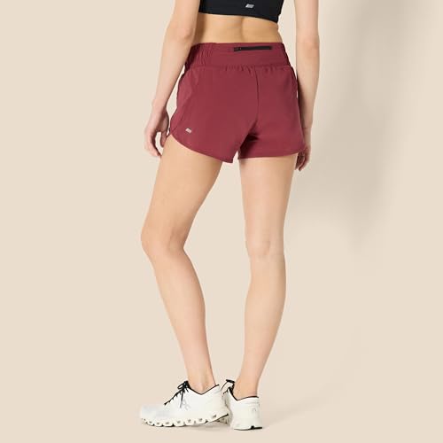 Women's Athletic Ruched Waistband Running Shorts - 3X Ruby
