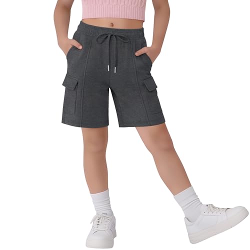 Girls' Bermuda Cargo Shorts - Dark Mixed Gray, 5-6 Years