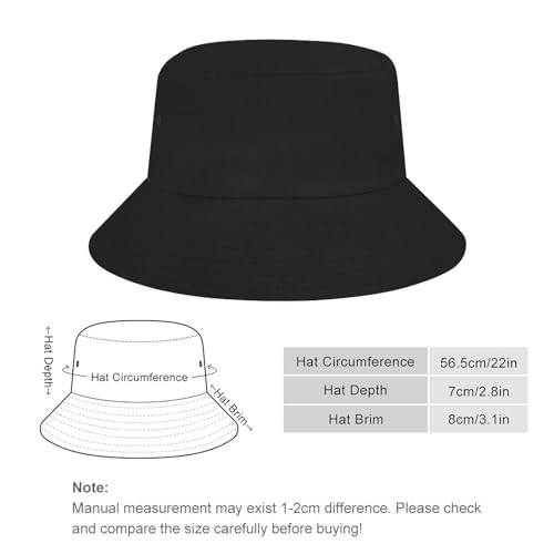 Personalized Black Sun Bucket Hat - One Size Foldable Cap