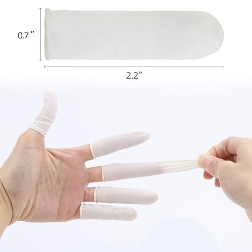 Small Disposable Finger Cots - 300 Pcs Protective Rubber Tips