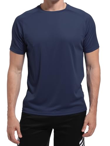 Men's Short Sleeve Quick Dry Athletic T-Shirt - Small Black/Navy/Grey