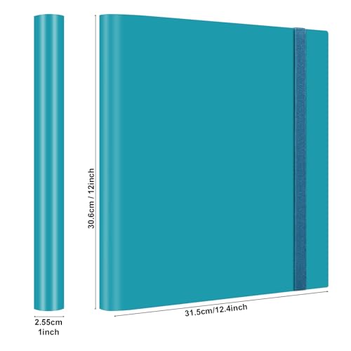 GEAoffice Large 12-Pocket Card Binder - Peacock Blue, Archival Safe, Holds 624 Cards