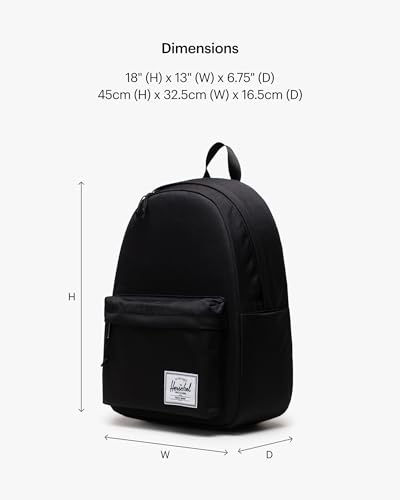 Classic Black Backpack - 30L Sustainable Design with Laptop Compartment